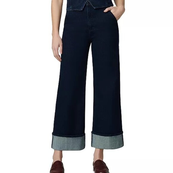 Joe’s Jeans The Trixie High-Rise Wide Cuff Trouser Jeans “Don’t Worry” 25 NWT - Picture 1 of 4